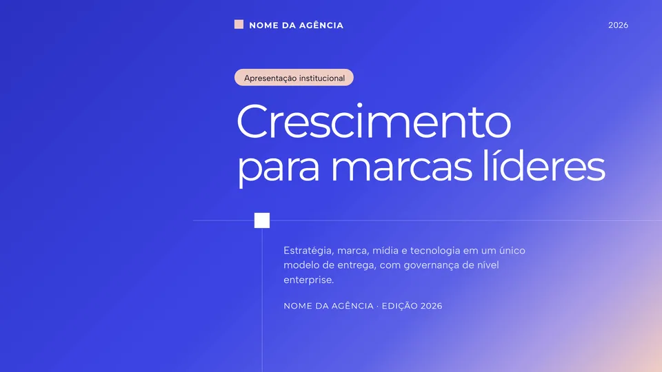 Capa do modelo de apresentação institucional para agência Enterprise